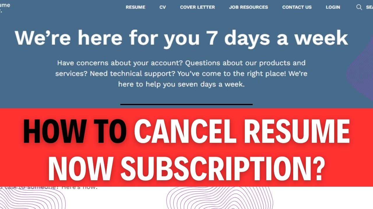 How To Cancel Resume Now Subscription